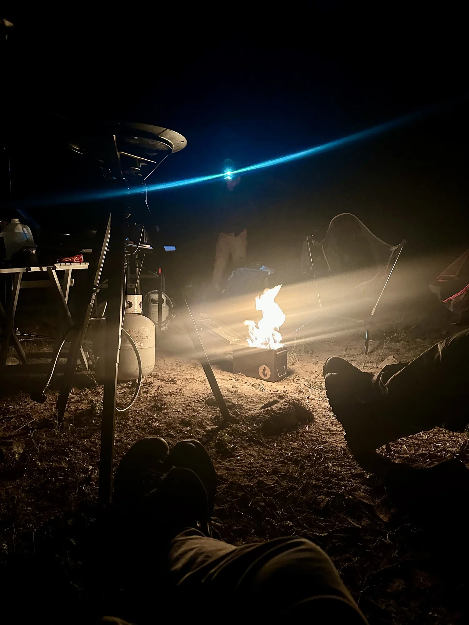 Eating SECA Carnivore Chips by the campfire